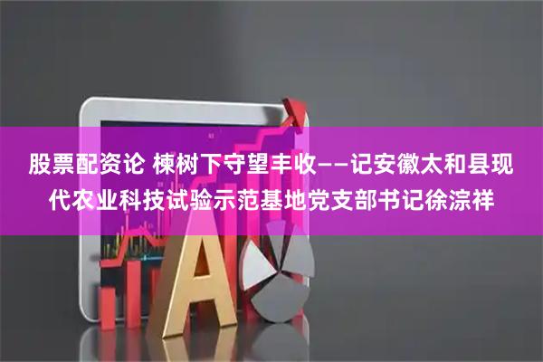 股票配资论 楝树下守望丰收——记安徽太和县现代农业科技试验示范基地党支部书记徐淙祥