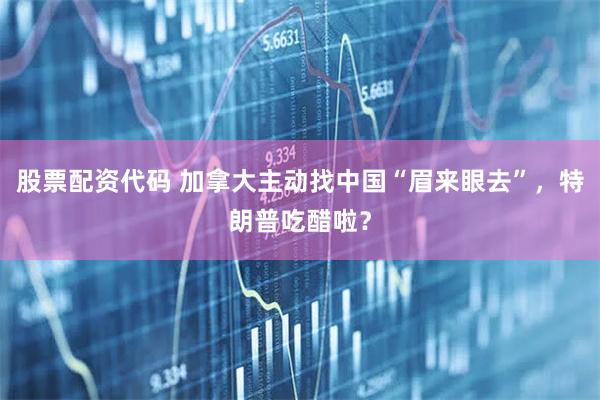 股票配资代码 加拿大主动找中国“眉来眼去”，特朗普吃醋啦？